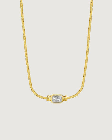 GOLDEN GLOW NECKLACE SQUARE PENDANT 18K GOLD - STUDIO JO STORE